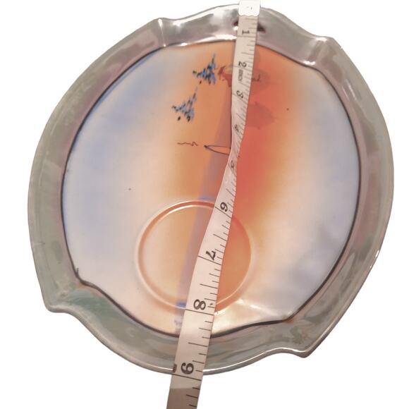 Vintage TT Takito Lustreware Plates Made in Japan Hand Painted Stamped set of 4 - Picture 8 of 9